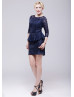 Navy Blue Lace Over Mother Of The Bride Dress 